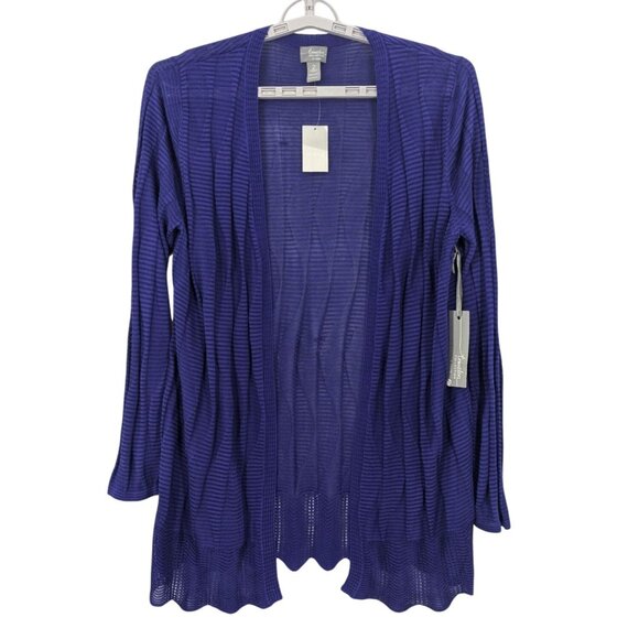 Chicos Travelers Slinky Cardigan Women Size L Open Front Knit Lightweight Boho - Picture 1 of 10